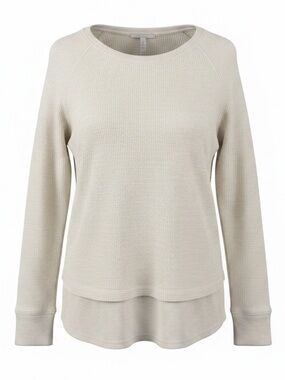 True Craft Viscose Blend Thermal Ecru Beige Top Womens size XS